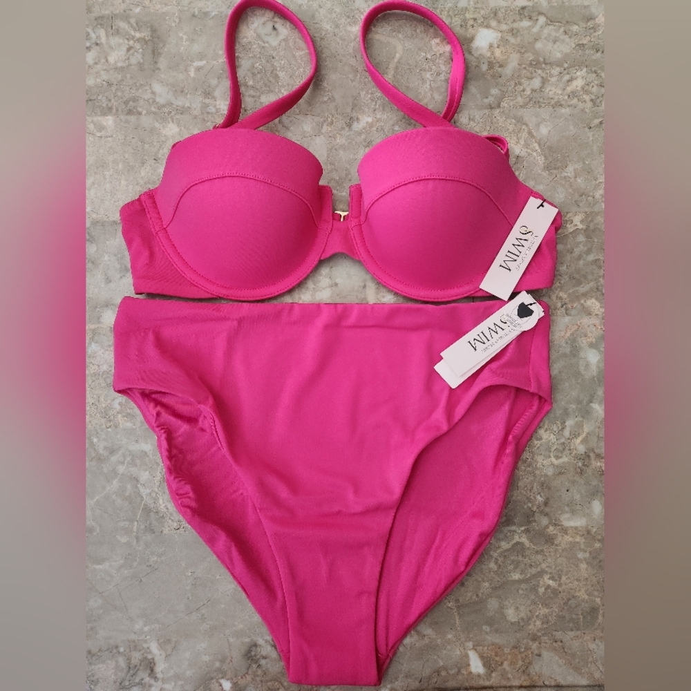 34B/S VS Swim Balconette Underwire High Waist Bikini Set Tropical Island Getaway